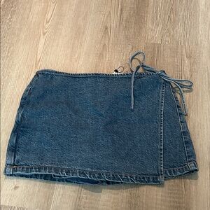 Denim Wrap Skirt - Blue